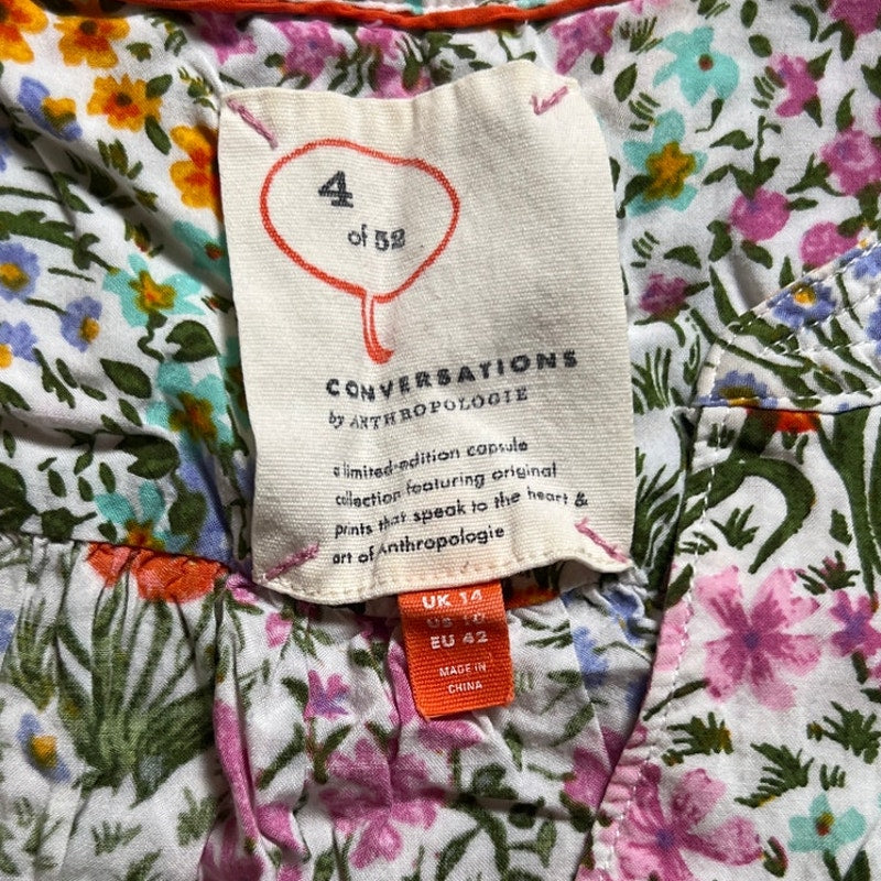 4 of 52 Conversations By Anthropologie Floral Blouse Size 10