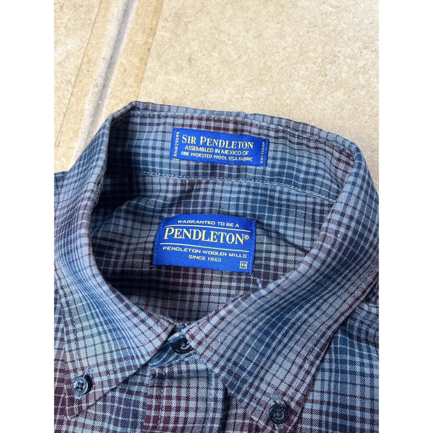 Pendleton Shirt Mens M Multicolor Wool Plaid Button Down Long Sleeve Casual