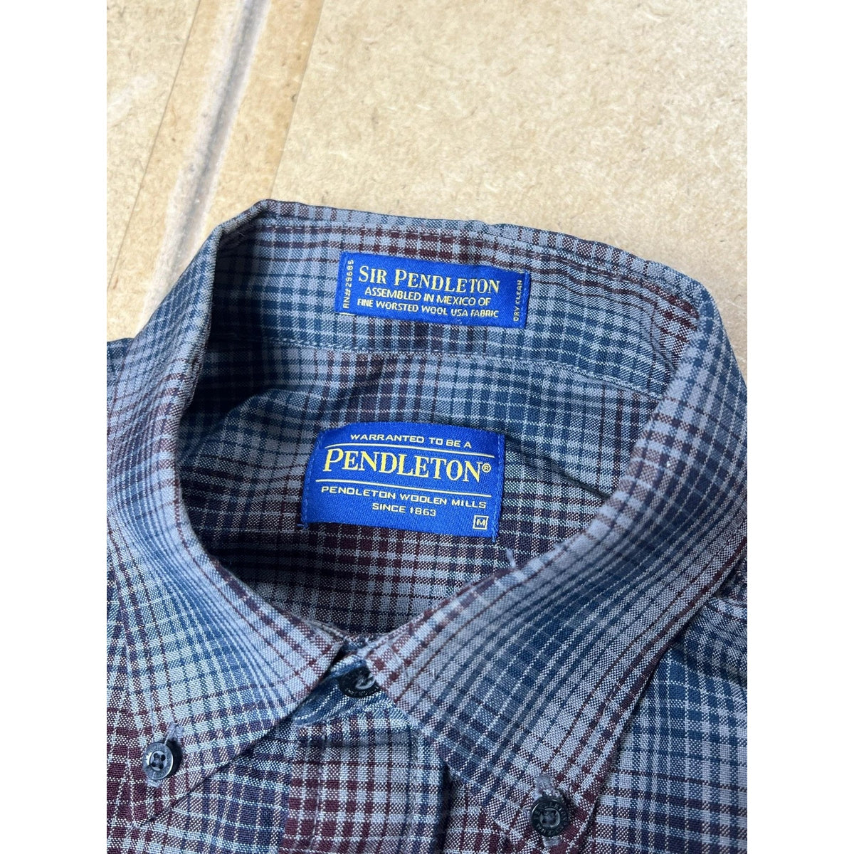 Pendleton Shirt Mens M Multicolor Wool Plaid Button Down Long Sleeve Casual