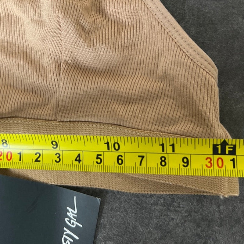 Nasty Gal Rib High Triangle Apex NWT Tan Medium
