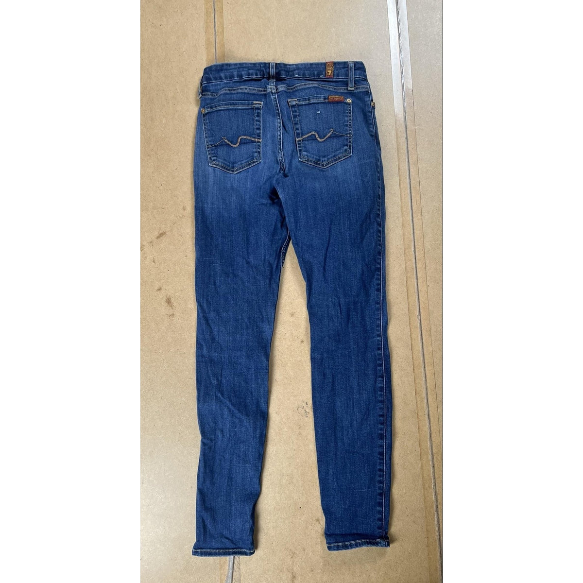 7 For All Mankind Pants Womens 29 Blue Ankle Skinny Denim Stretch Pockets