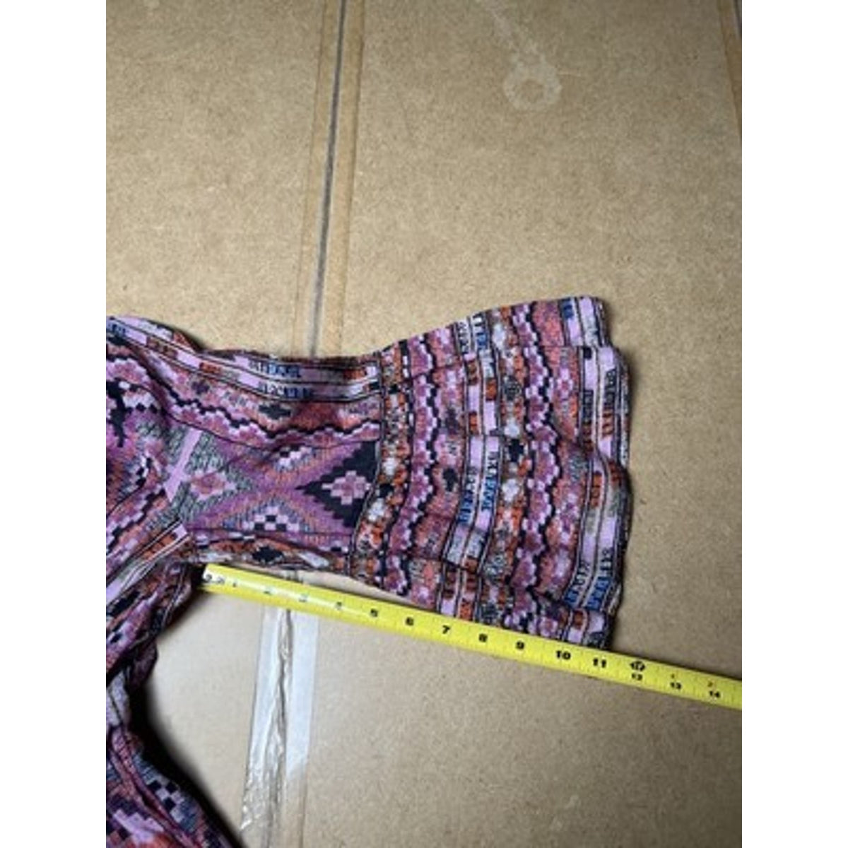 Kobi Halperin Dress Womens S Pink Wrap Midi Bell Sleeve Ruffle Geometric Belted