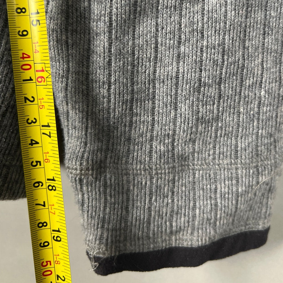 Prana Size Medium Full Zip Wool Blend Sweater Gray