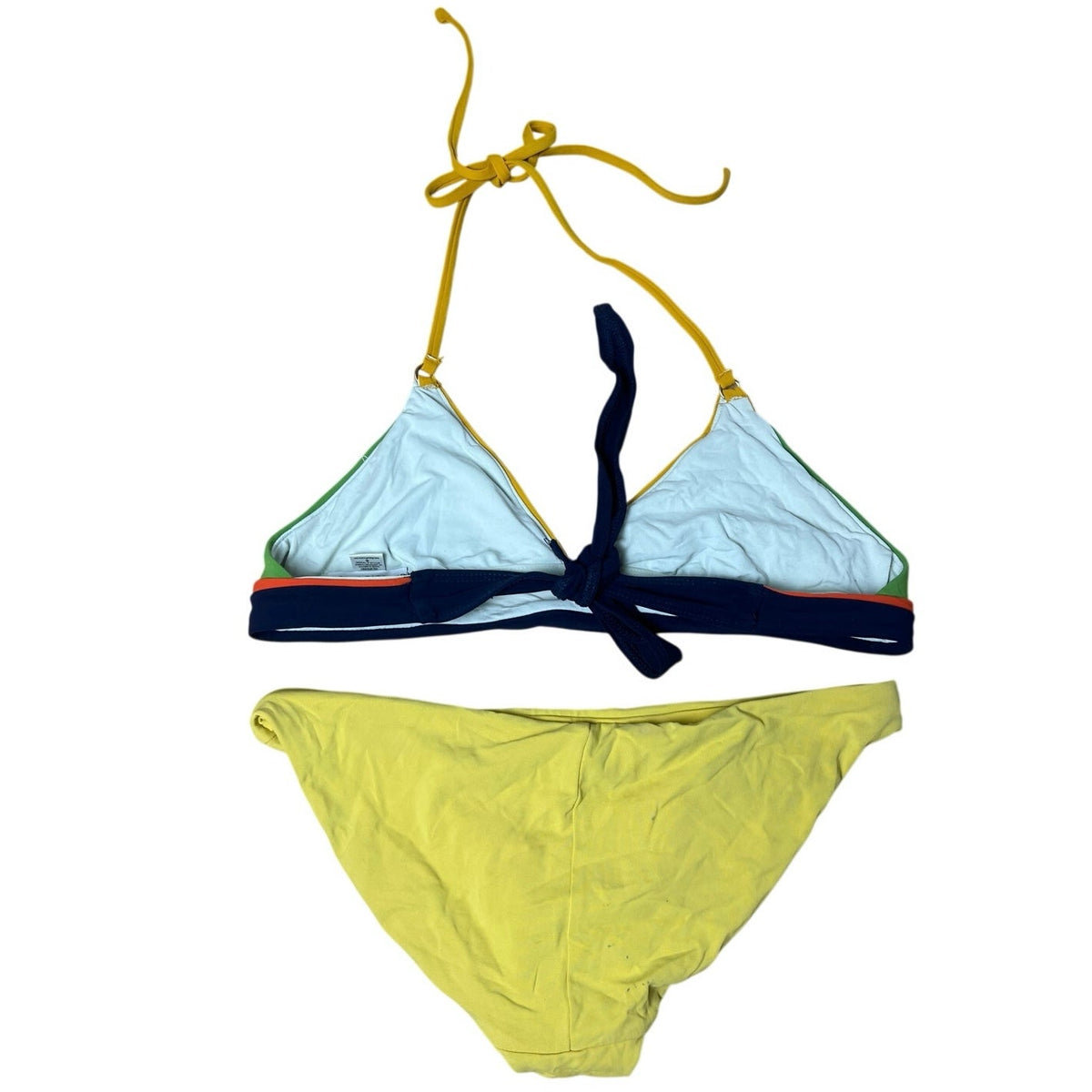 Robin Piccone Bikini Womens S Multicolor Triangle Halter Lined Swim Briefs Logo