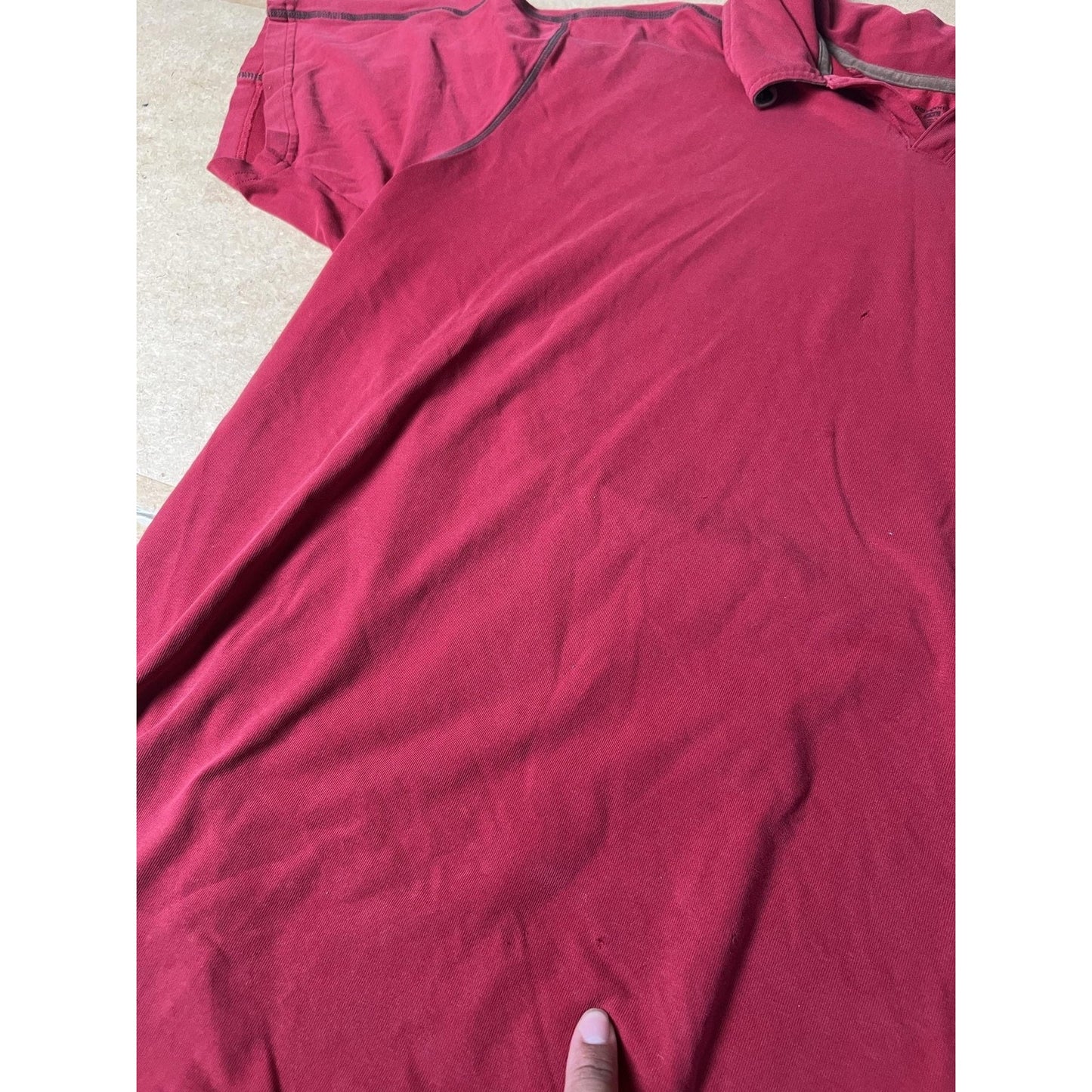 Patagonia Shirt Mens 2XL Red Cotton Collared Tagless Logo Basic Summer