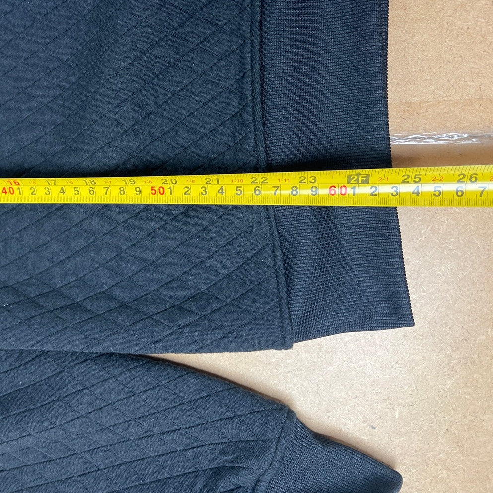 Zyia Quilted Snap Pocket Sweatshirt Womens Large Black Pullover