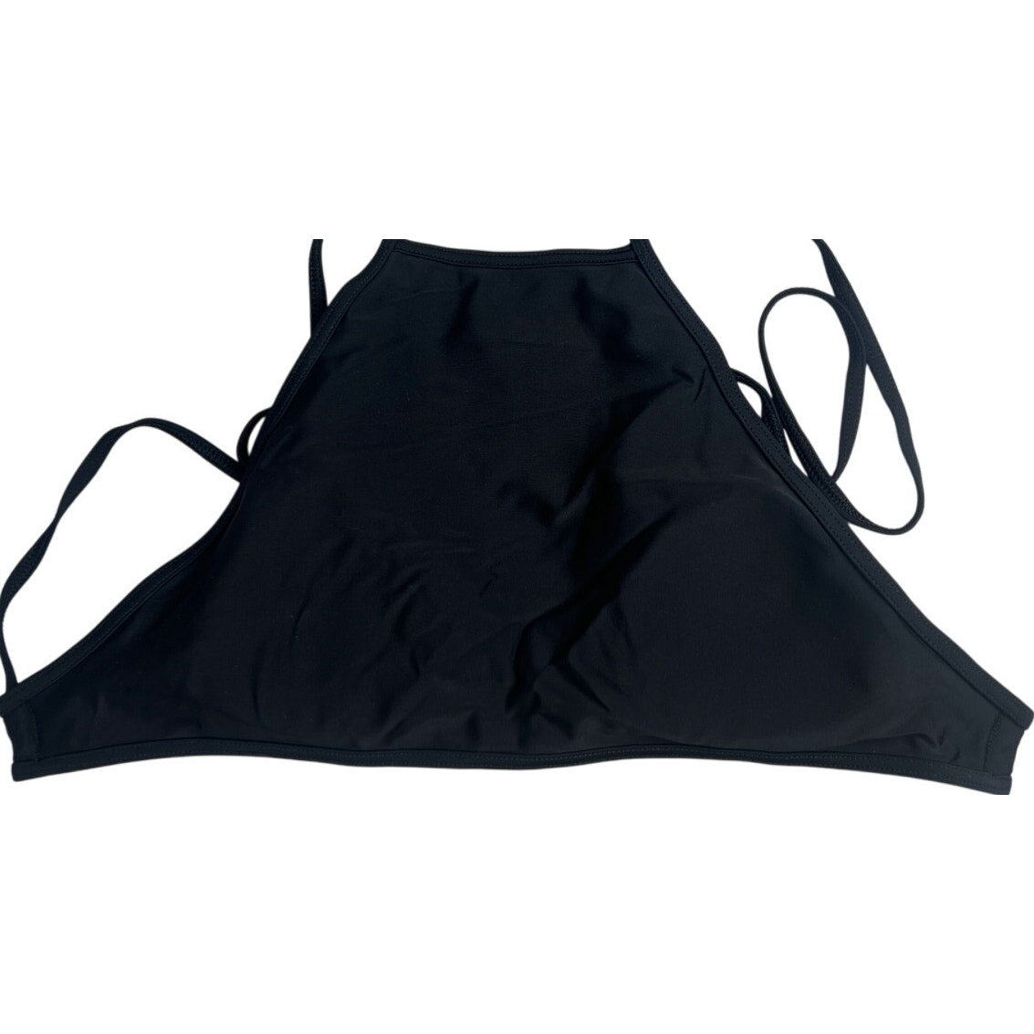 Aerie XS High Neck Halter Bikini Black Top