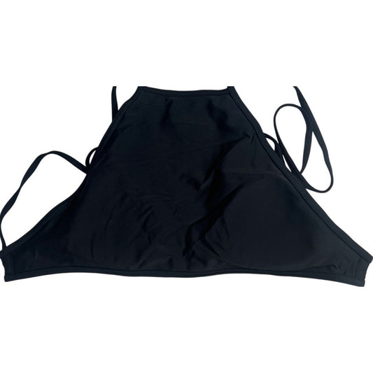 Aerie XS High Neck Halter Bikini Black Top