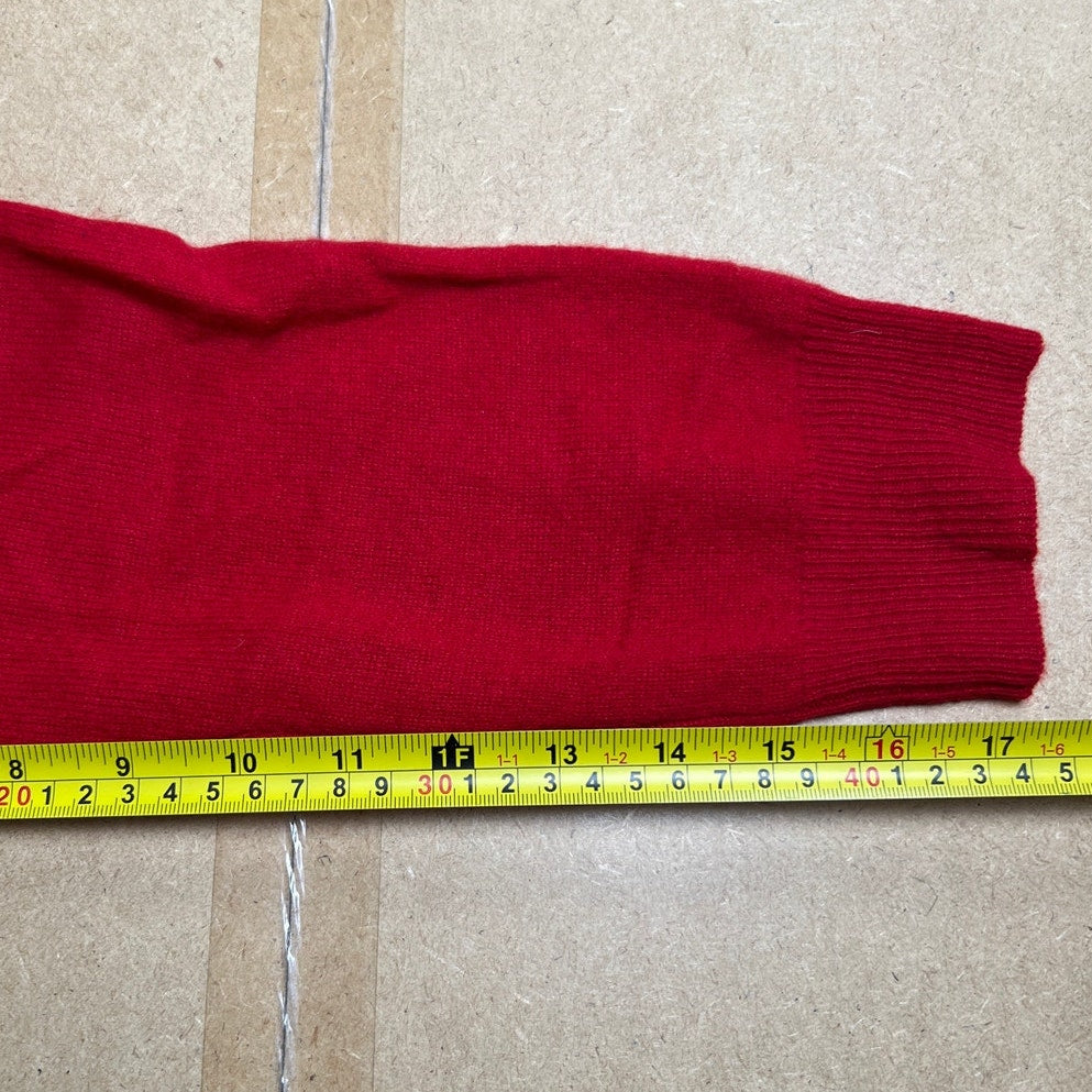 Karen Scott Women Sweater Red Amore 100% Cashmere Turtle Neck Knit Size S