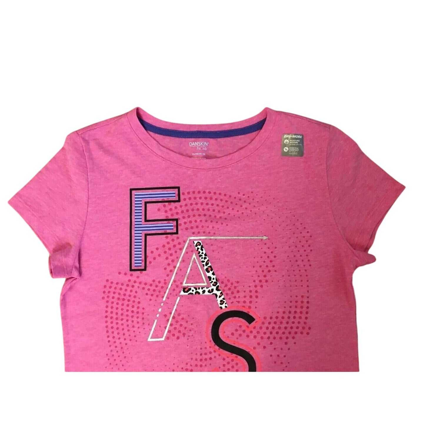 Girls Short Sleeve Tee Shirt PINK Danskin Now XL 14-16 - FAST Design - NWT