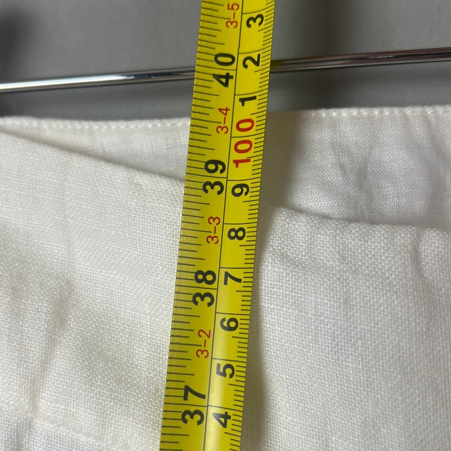 Eileen Fisher Pants 100% Linen Straight Leg Trouser White Size XL