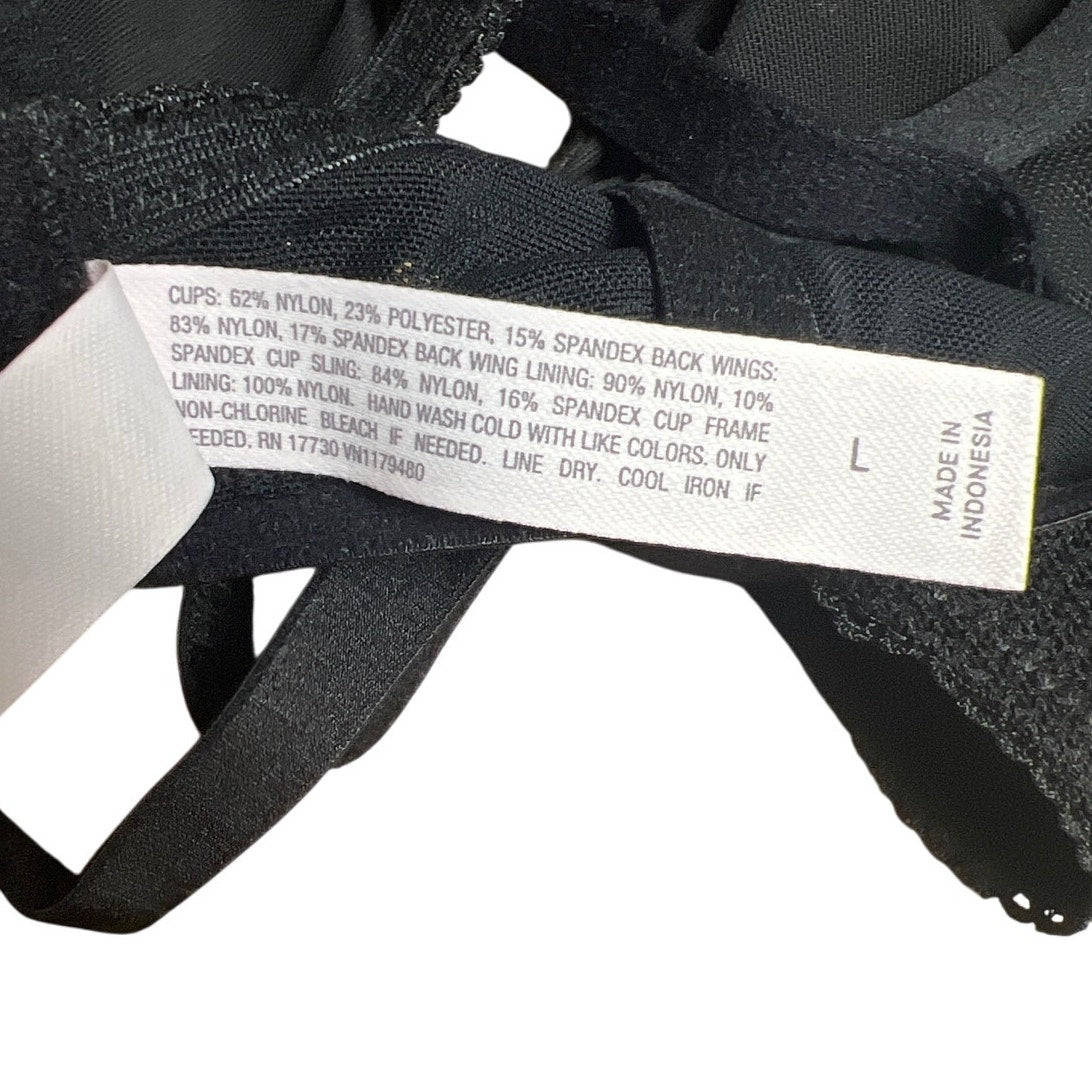 NWT Auden Women's Bra Bralette Lace Black Mesh Size L