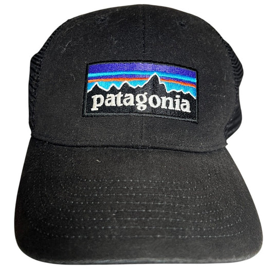 Patagonia Spellout Logo Trucker Hat Cap Snapback Black