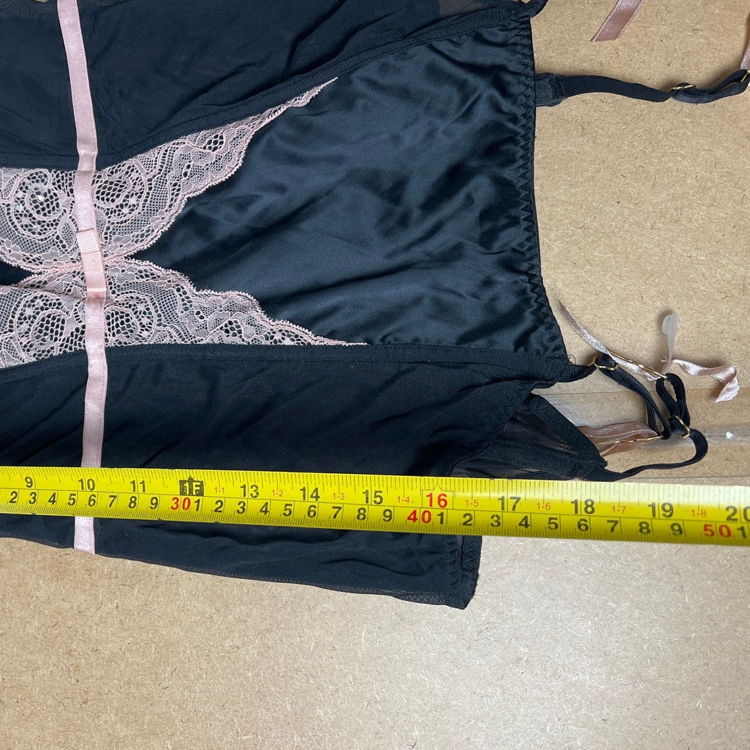 Adore Me Underwire Padded Push Up Boned Babydoll Garter Bra Size M