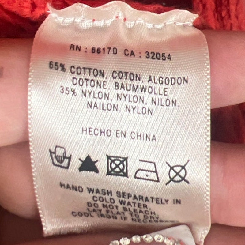 Guinevere Anthropologie Orange-Red Open Knit Boho Cardigan Size M