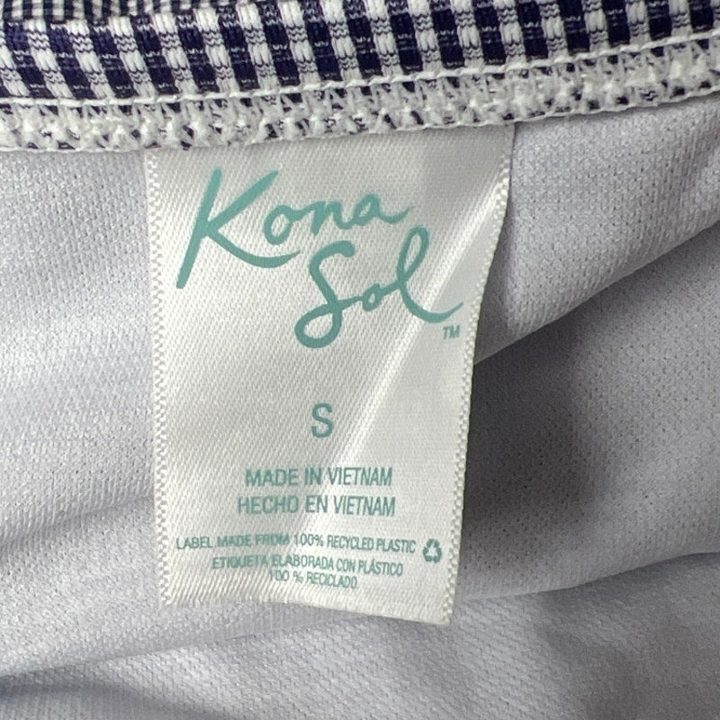 Kona Sol Swimwear Bikini Bottom Blue Striped OXford Small S NWT