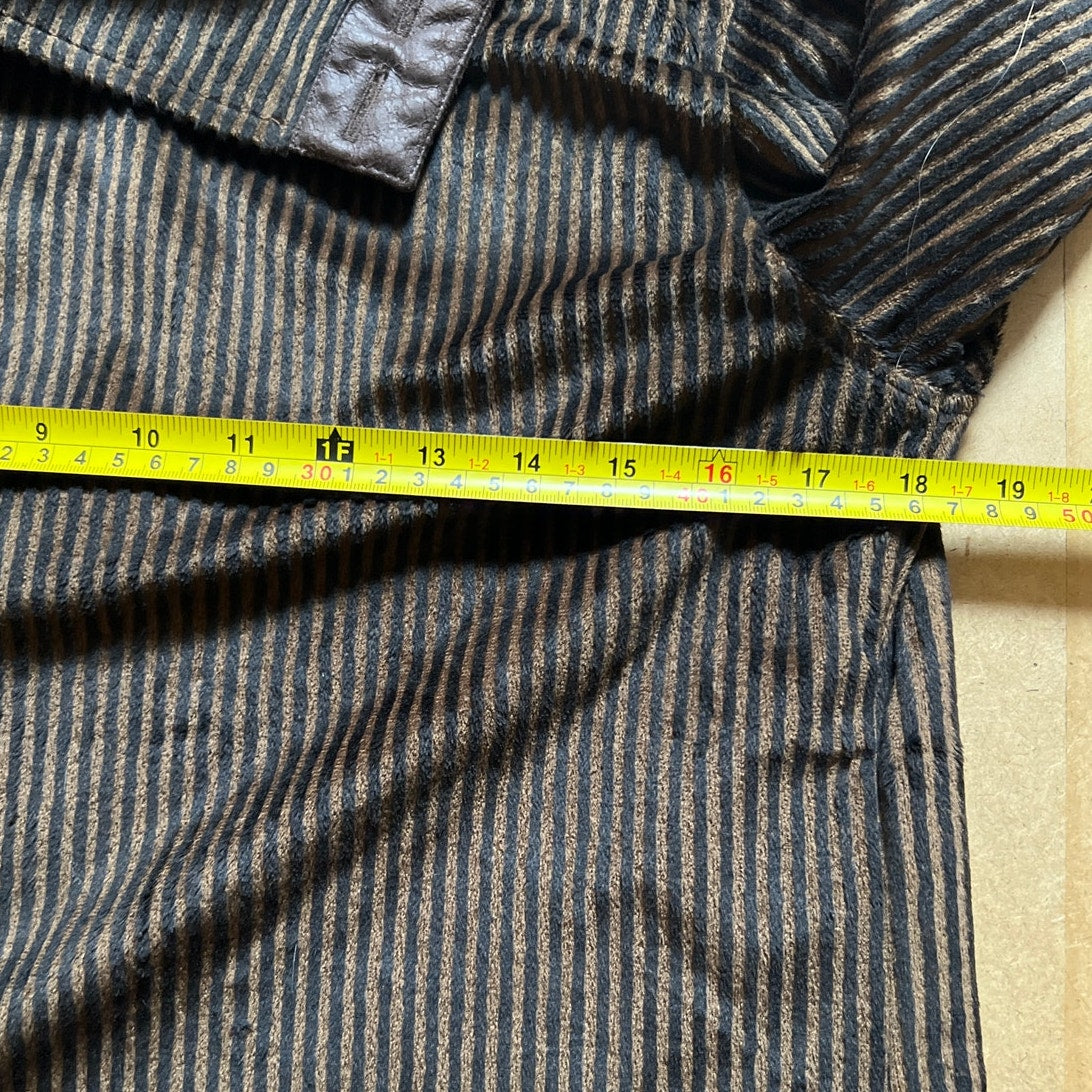 Wooly Bully Wear Colorado Women Brown Stripe Jacket Size M