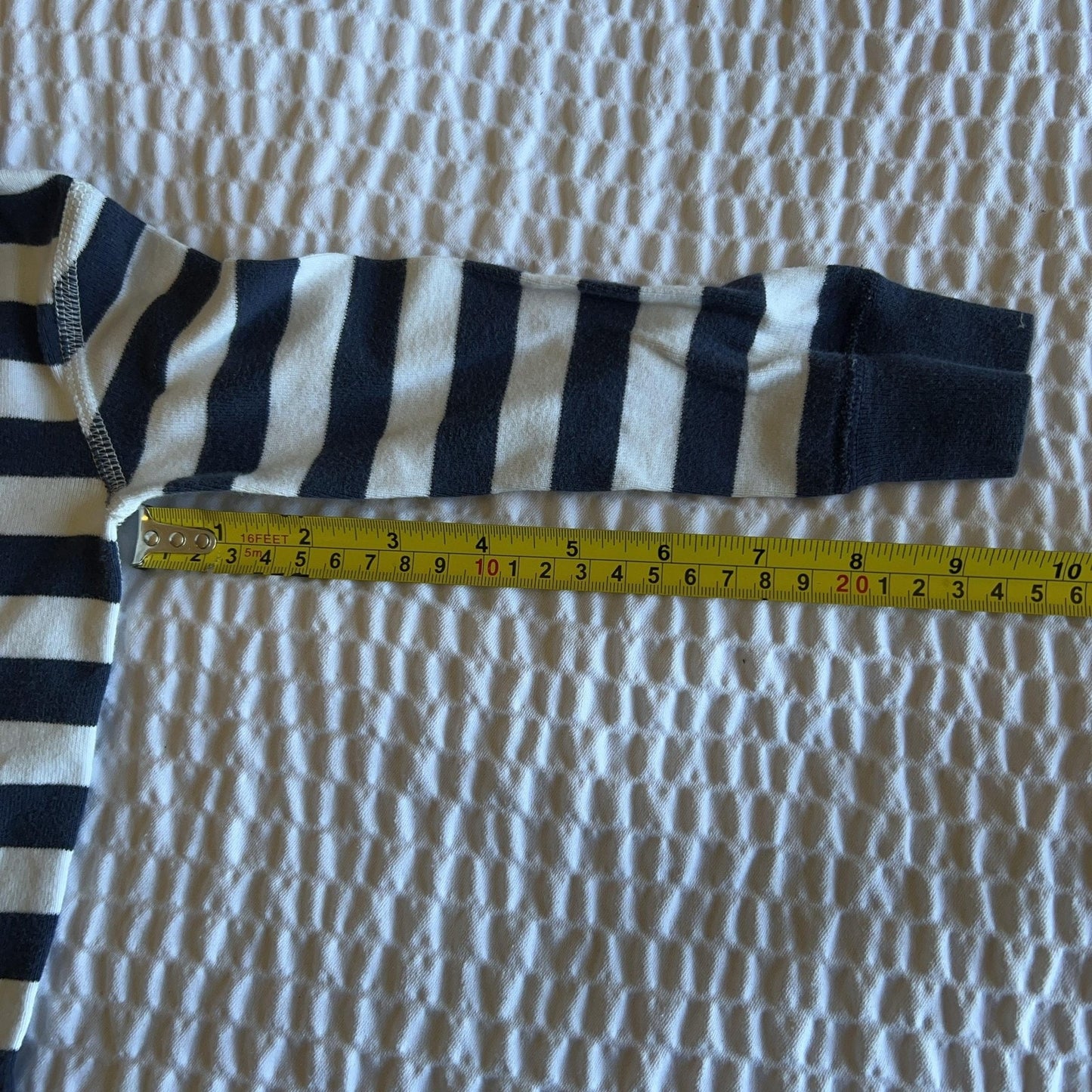Hanna Andersson Jacket Unisex 3T Blue Striped Full Zip Jersey Organic Cotton
