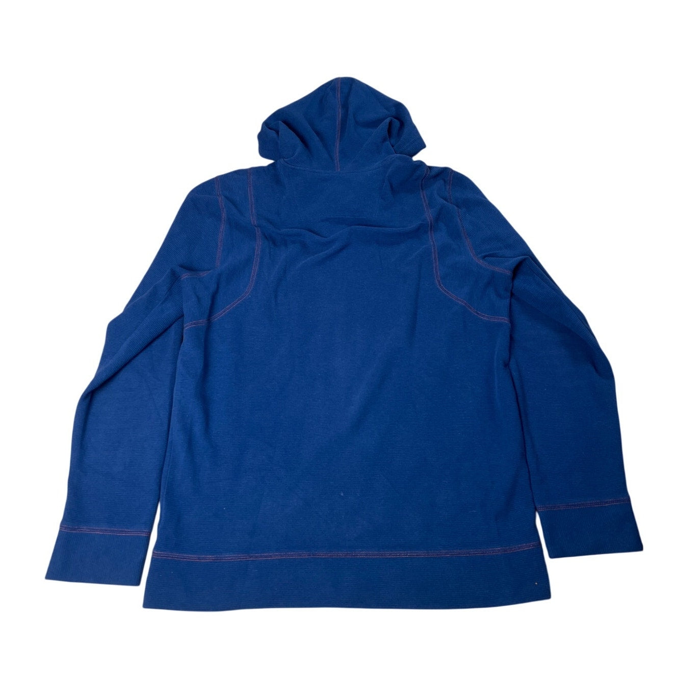 PrAna Full Zip Hoodie Blue Textured Lined Light Weight Men Sweater Size Large