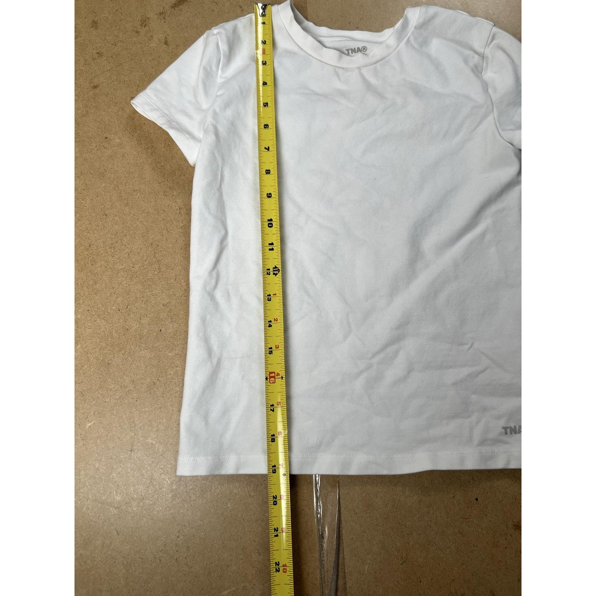 Tna T-Shirt Womens 2XS White Crew Neck Jersey Slim Stretch Tagless Casual
