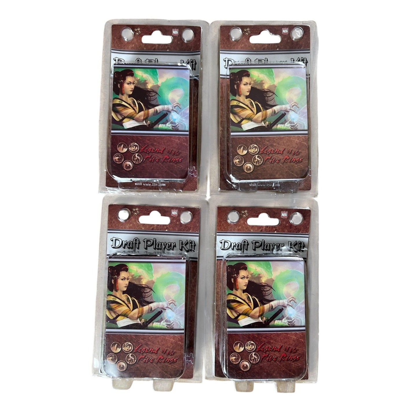 Legend Of The Five Rings White Edition Draft Player Kit Lot Of 4 AEG Booster