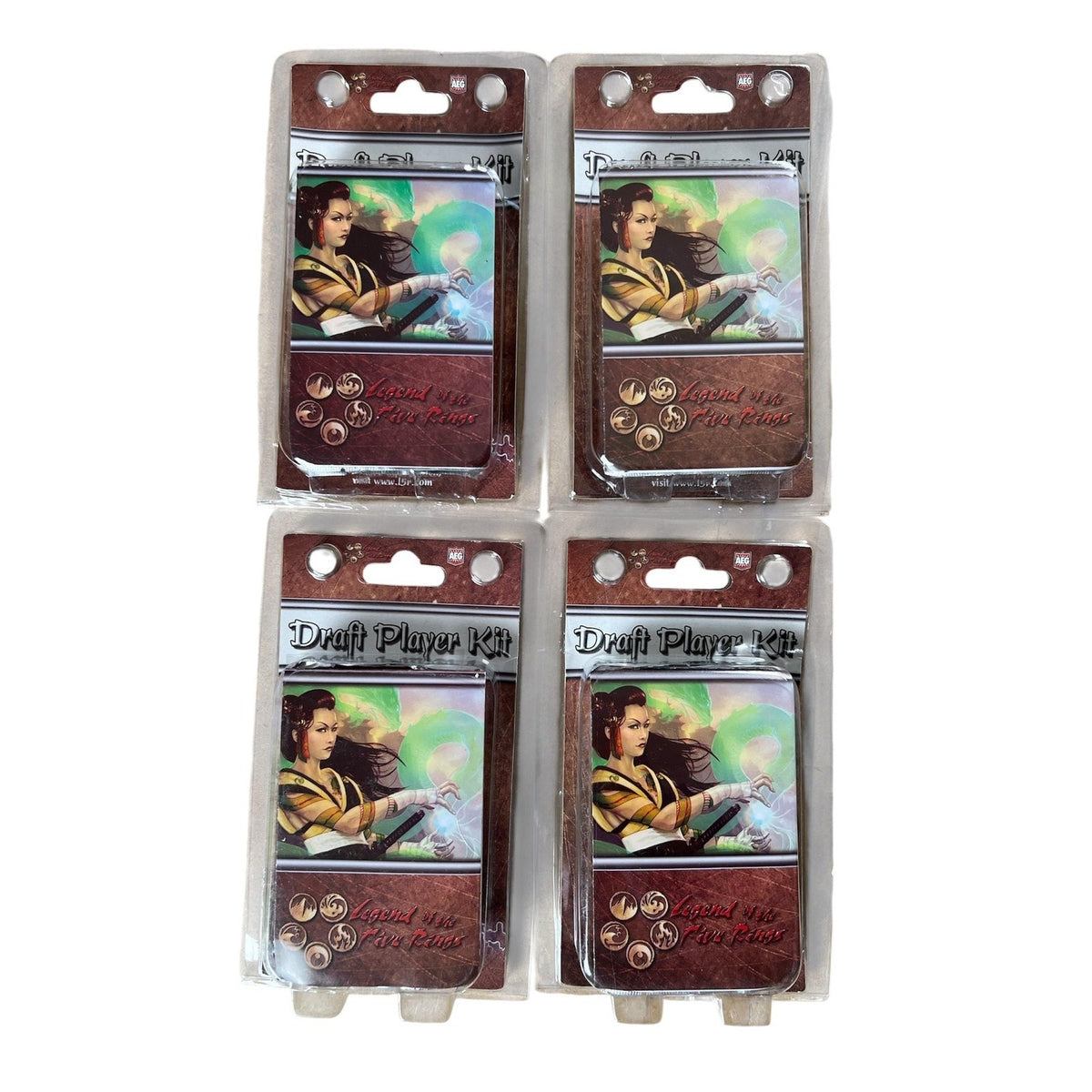 Legend Of The Five Rings White Edition Draft Player Kit Lot Of 4 AEG Booster
