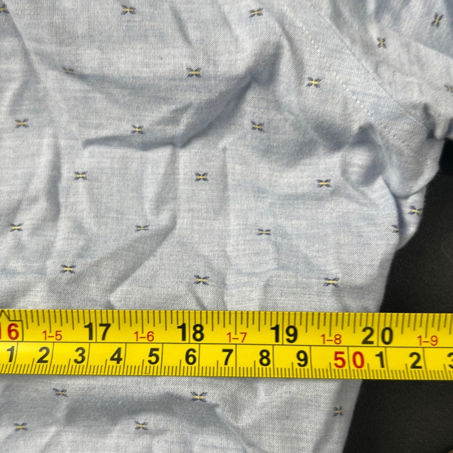 Zachary Prell Medium 100% Cotton Blue Goemetric Button Front Long Sleeve