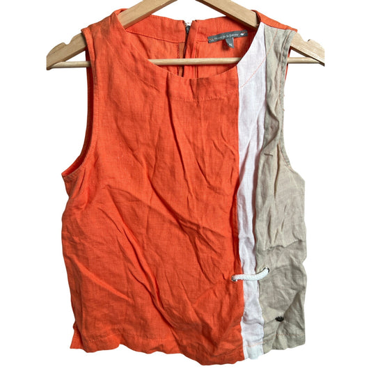 Le Phrase De La Baleine Size 10 Women Top Orange Linen