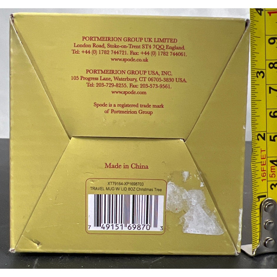 Spode A Christmas Tree Travel Mug NIB W/ Lid