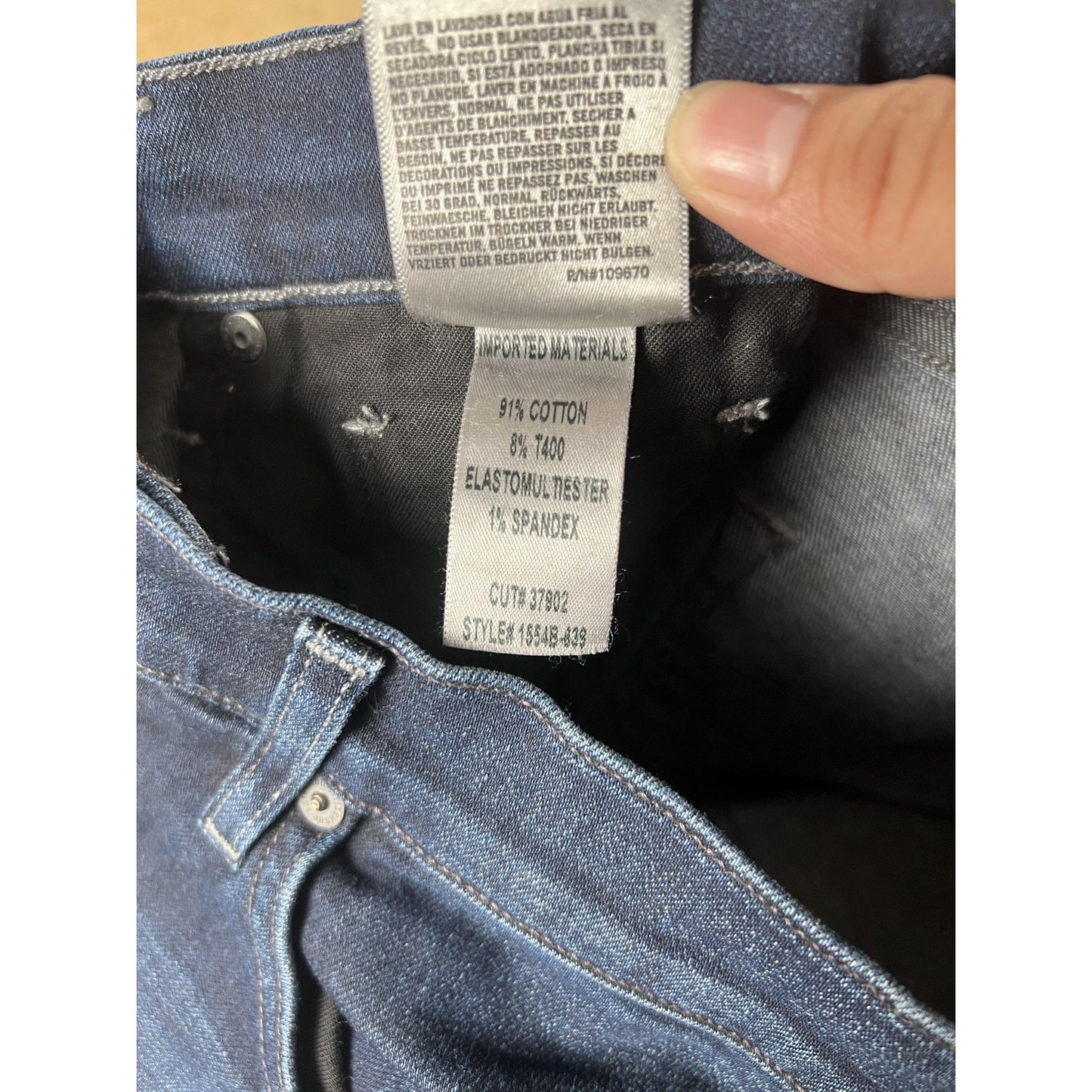 C Of H Mens 28 Blue Chino Slim Straight Denim Cotton Stretch 5-Pockets