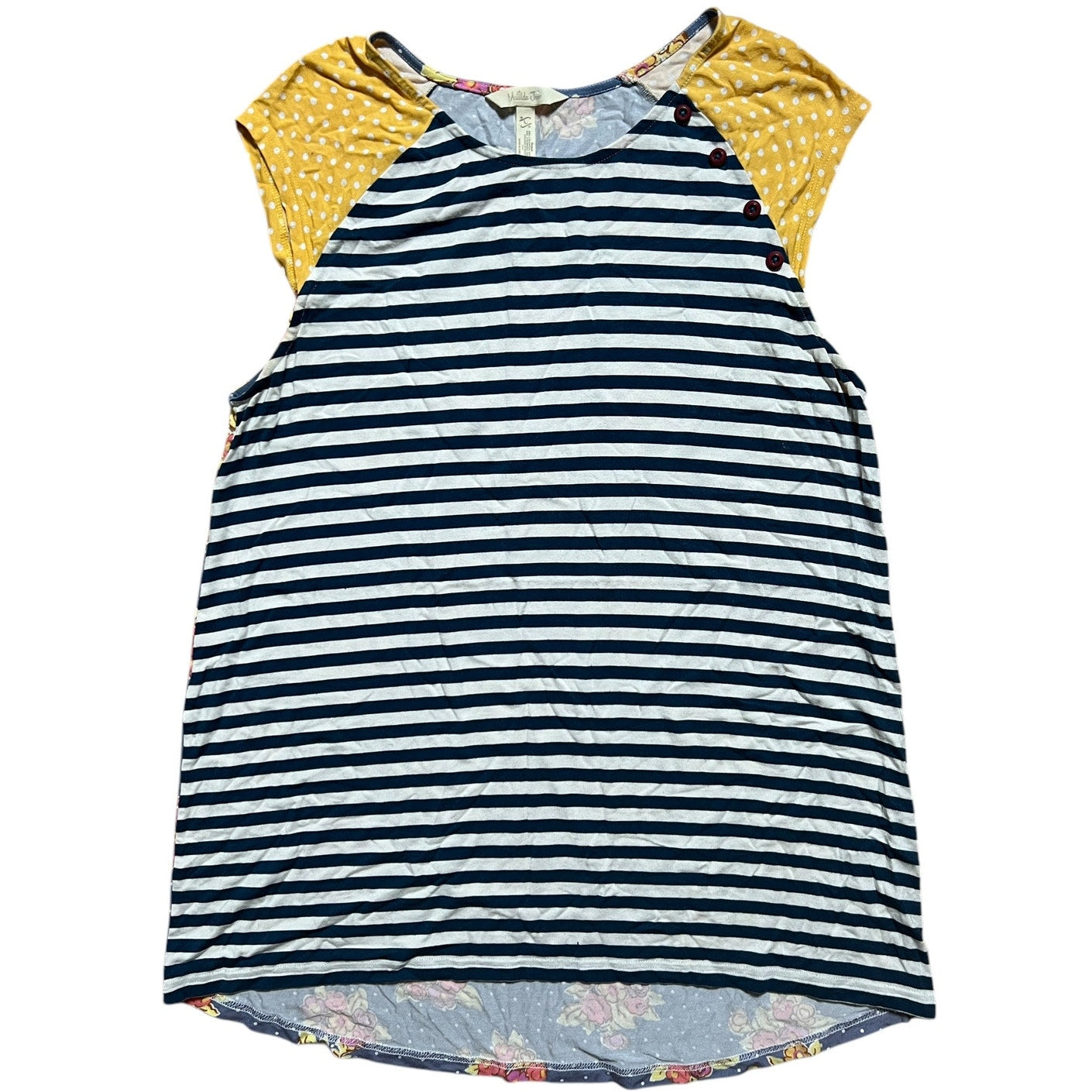 Matilda Jane Women Striped Floral Print Long Shirt/Dress Size L