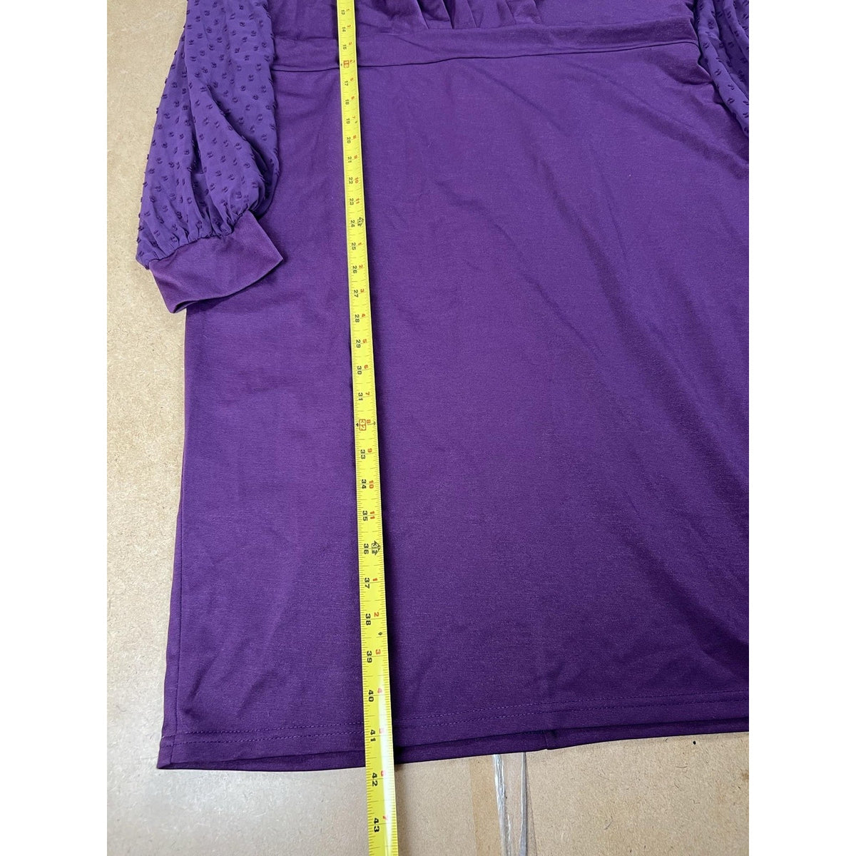 Grace Karin Dress Womens 2XL Purple Pencil Knee Length V-Neck Pleated Stretch