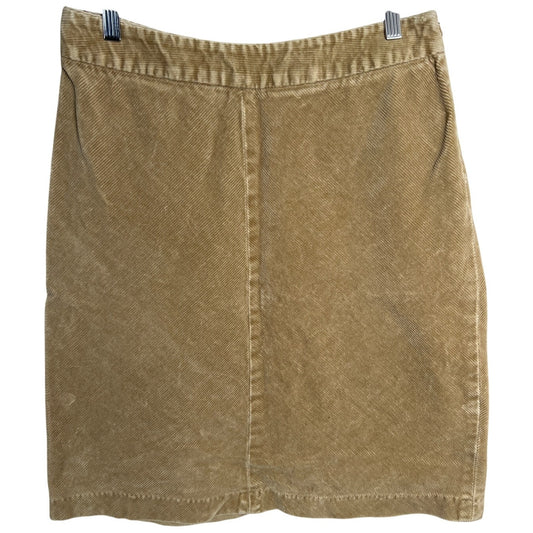 Y2K Mossimo Stratch Corduroy 10 Cotton Tan Midi Skirt