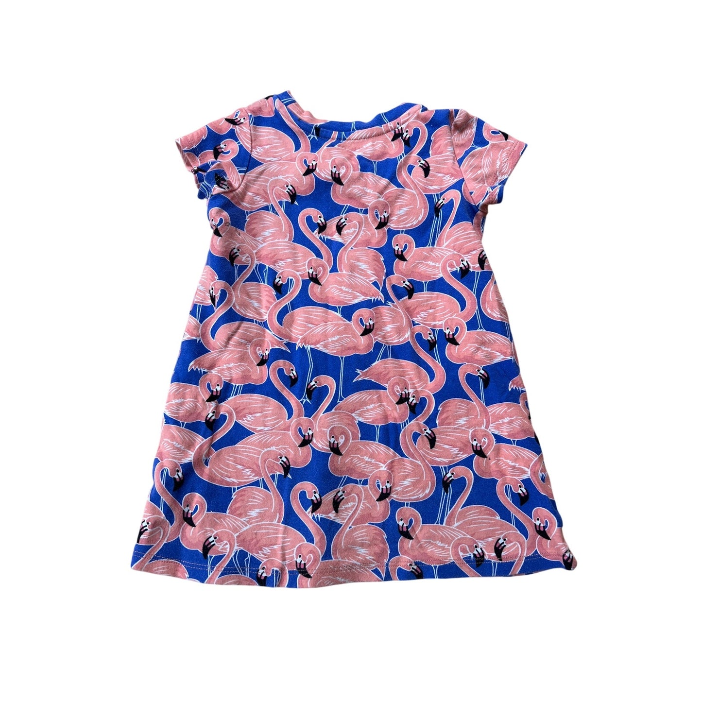 Sleep-No-More.com 100% Cotton Girl Dress Flamingo AOP Size 12-18M