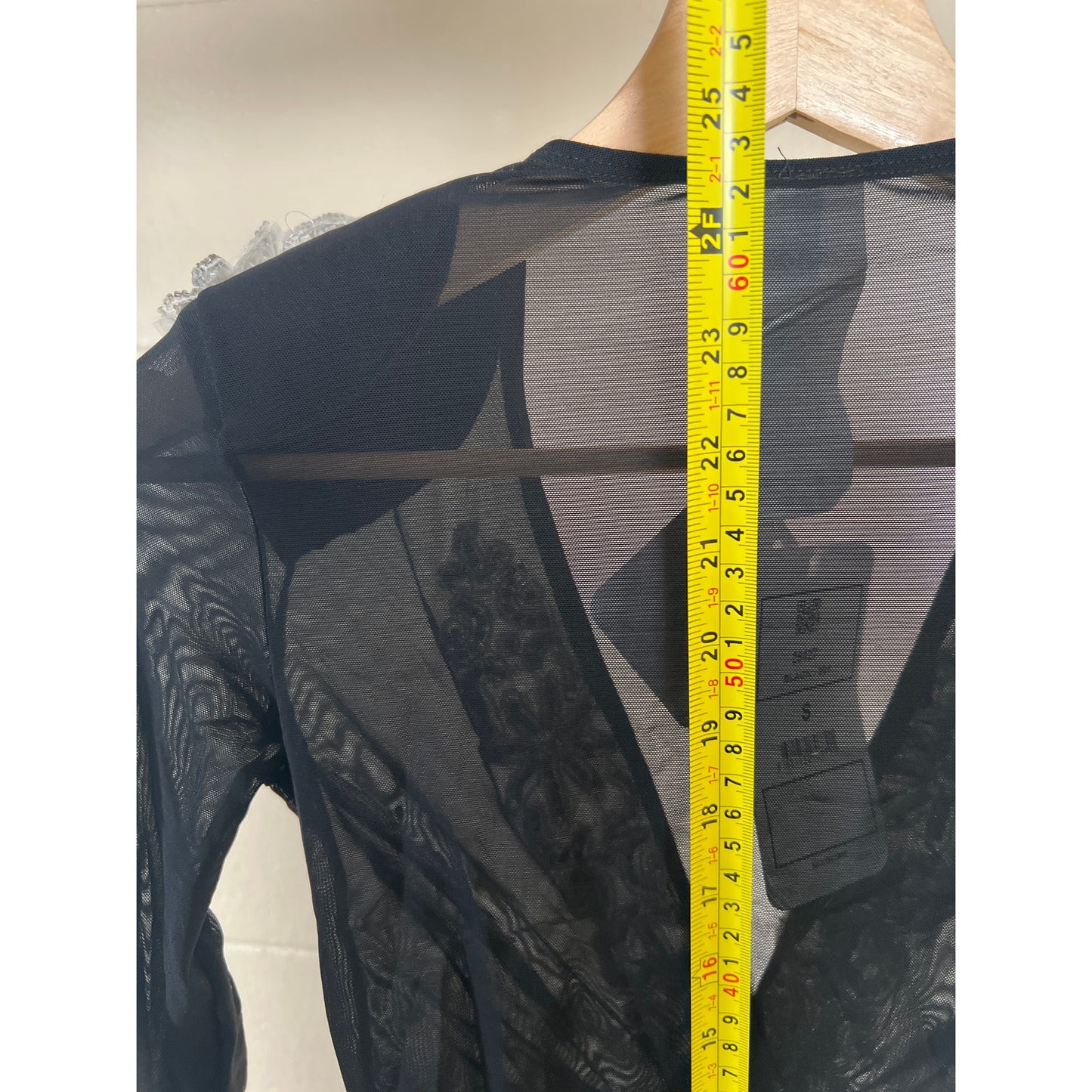 Y2K KikiRiki Small Black Rhinestone NWT Mesh Bodysuit