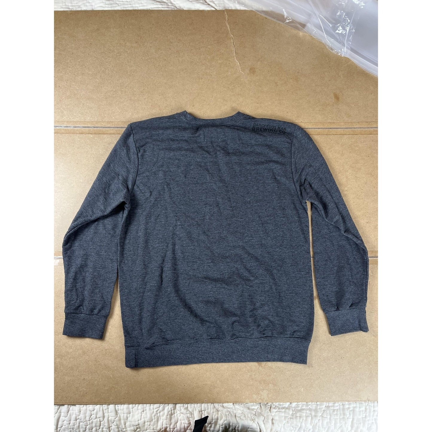 Anvil Sweater Unisex L Gray Crew Neck Pullover Graphic Fleece Preshrunk