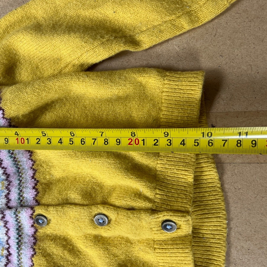 Mini Boden 12-18M Girl Yellow Knit Button-Up