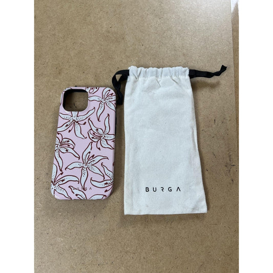 BURGA Dual-Layer Phone Case For Apple Pink Floral Polycarbonate With Pouch