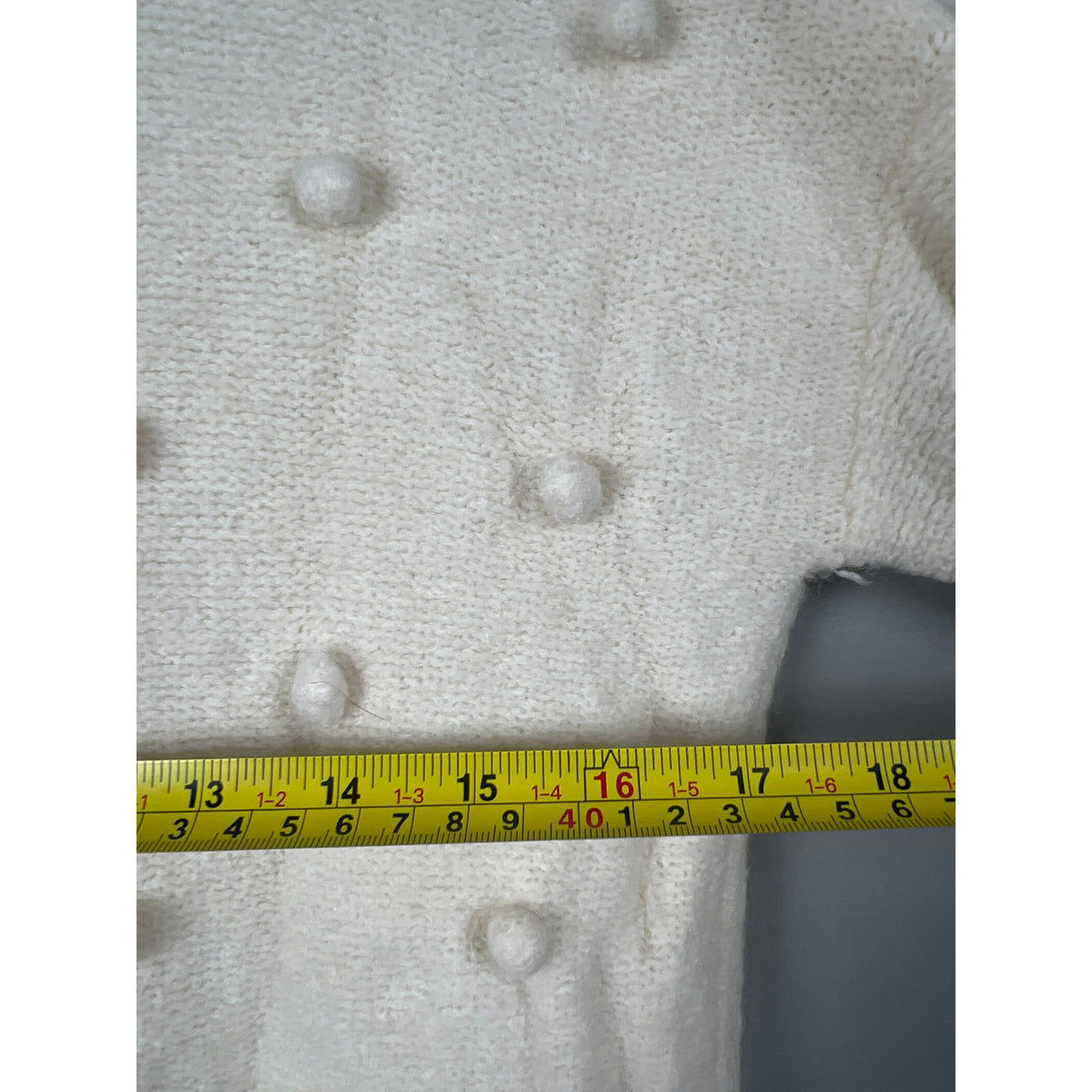 Madewell XS Snowglobe Bobble Turtleneck White Pullover Sweatshirt Nylon/Wool