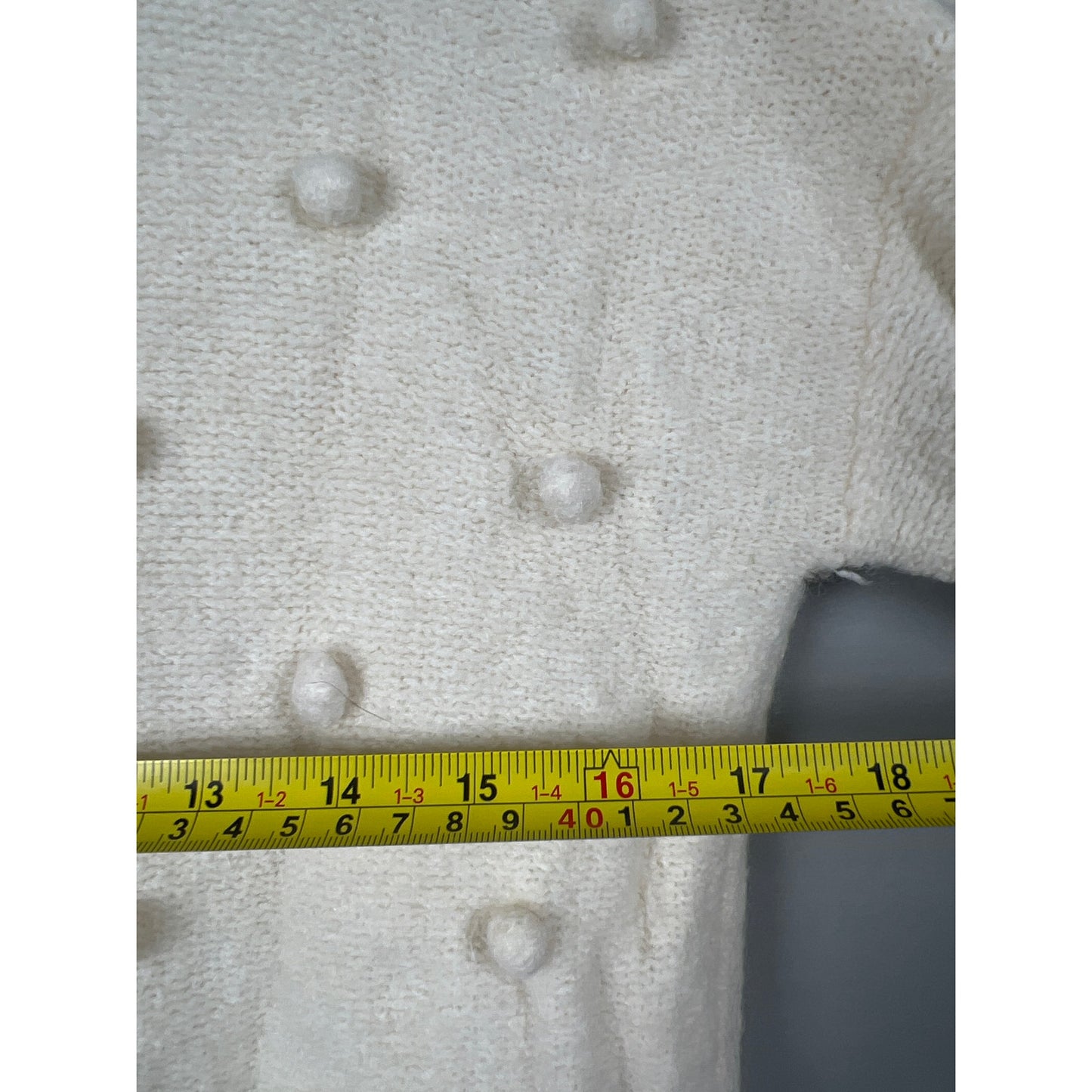 Madewell XS Snowglobe Bobble Turtleneck White Pullover Sweatshirt Nylon/Wool