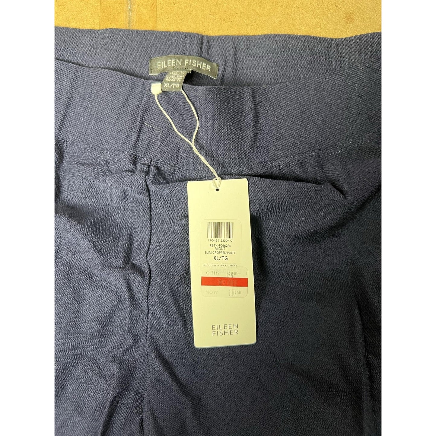 Eileen Fisher Pants Womens XL Blue Cropped Crepe Pull On Stretch Slim Fit