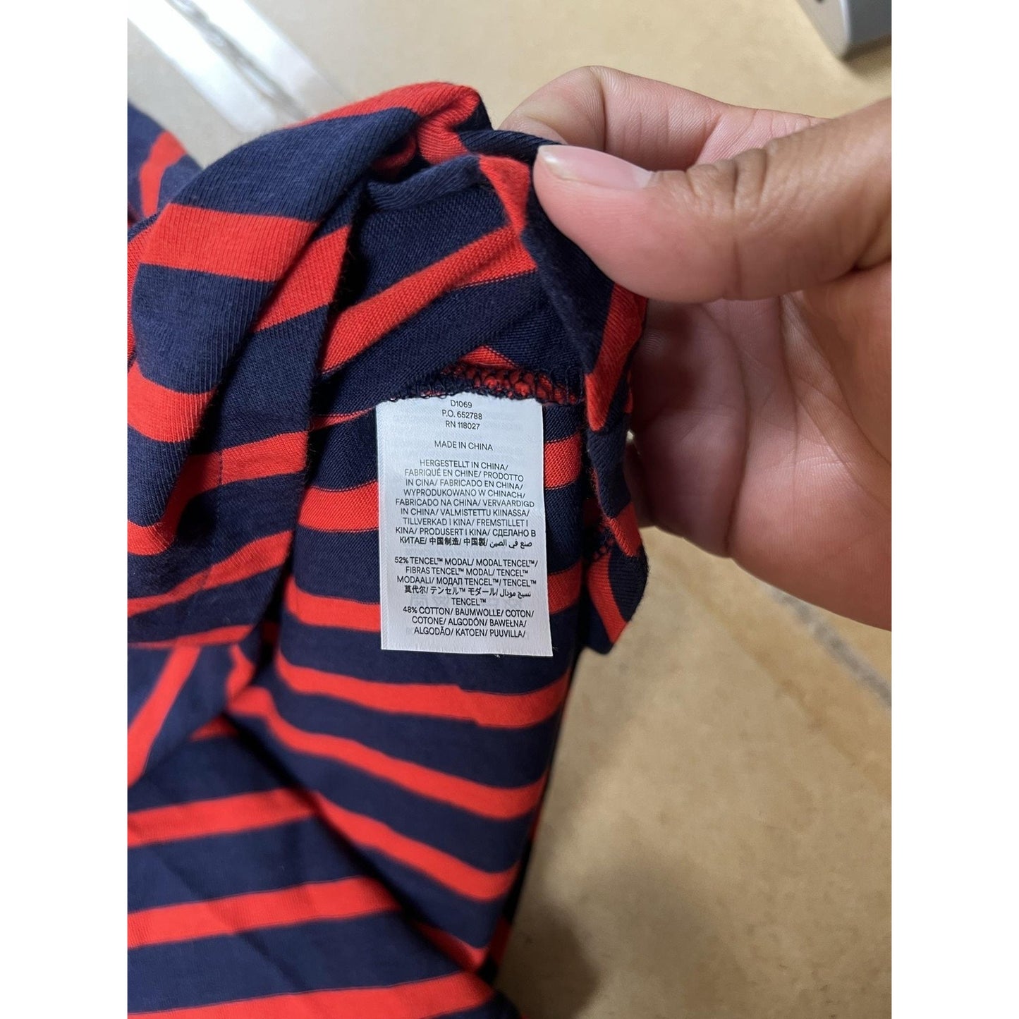Boden Shirt Dress Womens 4P Blue Red Striped Long Button Collared Modal Cotton