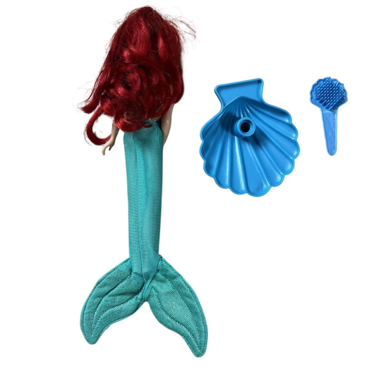 Vintage Disney Ariel Mermaid Doll The Little Mermaid Red Hair Teal Tail 11 Inch