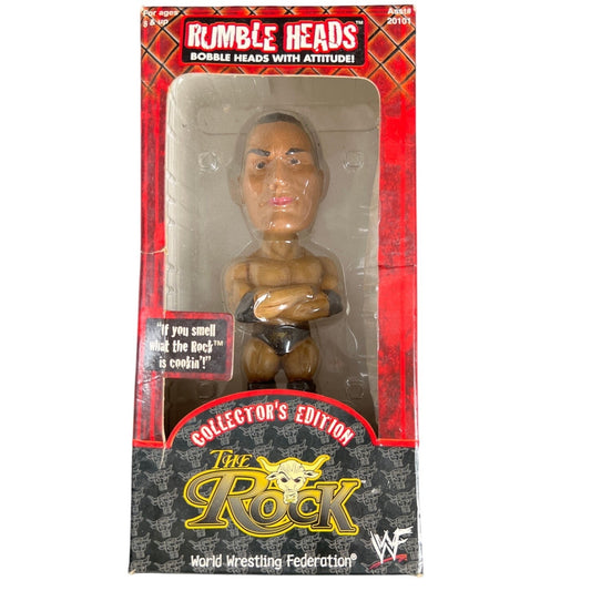 Rumble Heads Bobblehead Collectors Edition The Rock Dwayne Johnson WWF WWE 2001