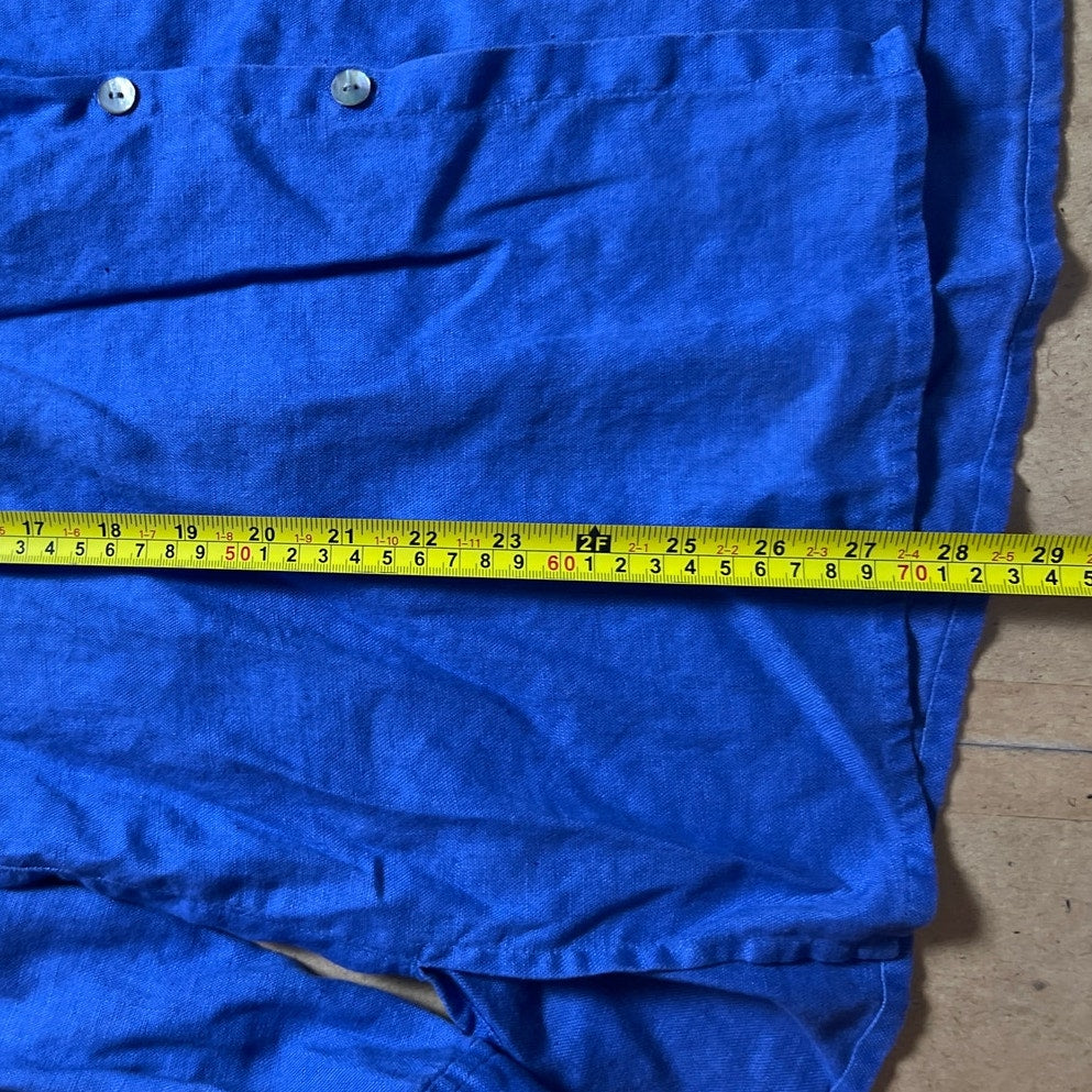Vintage Chico's Design Blue Button-Up Blue Women Blouse Size 3