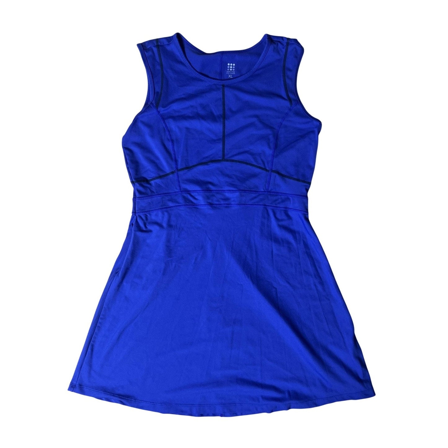 Title Nine Dress Womens XL Blue Tank Dress Fit & Flare Short Stretch Logo