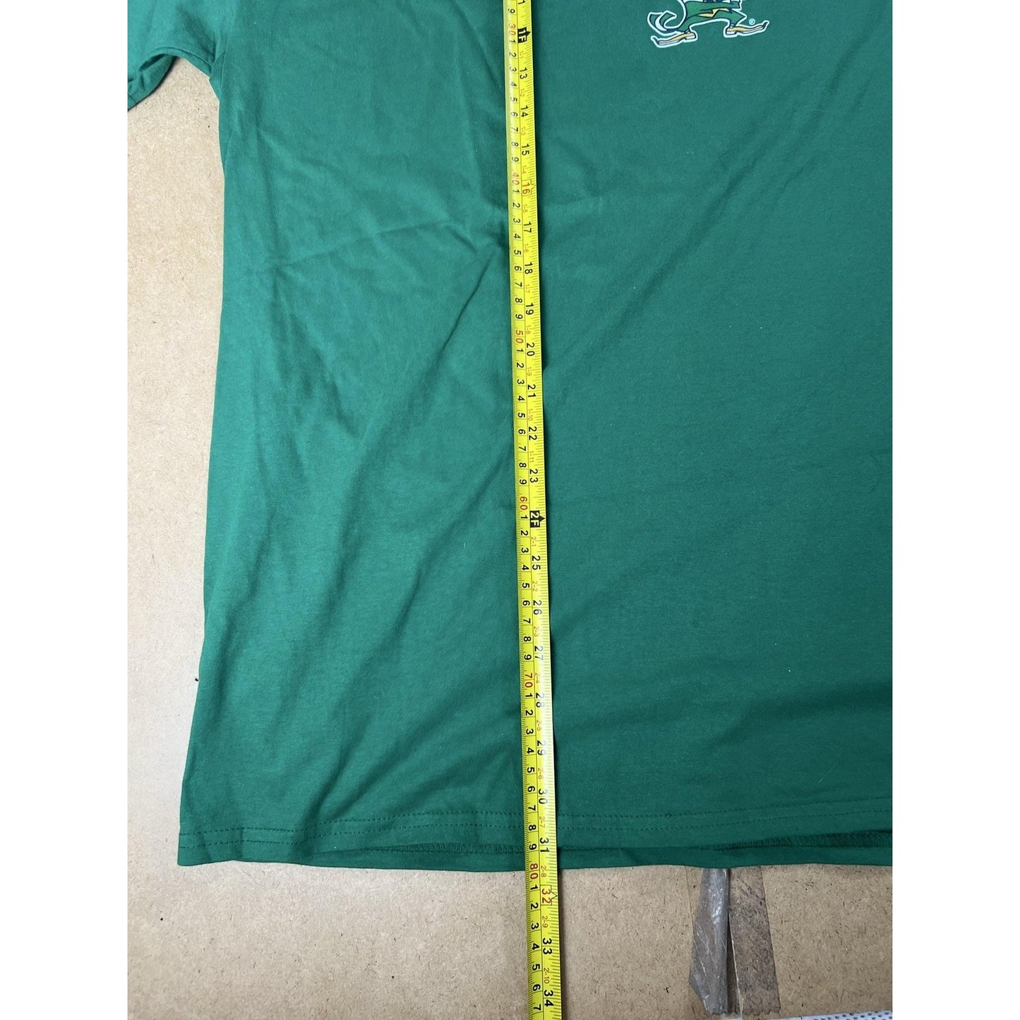 Fanatics Shirt Mens 2XL Green Notre Dame Graphic Crew Neck Tagless Cotton Jersey
