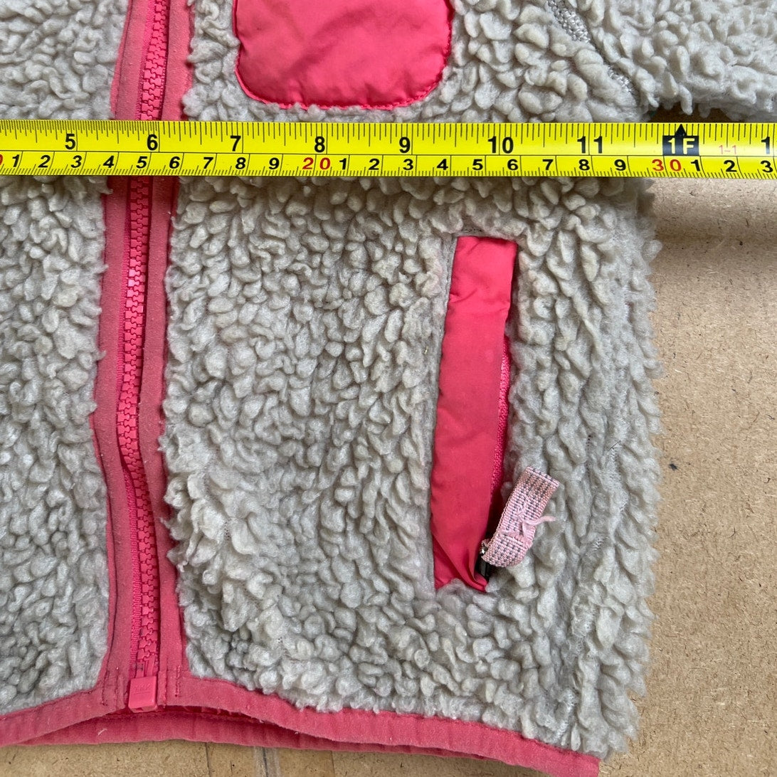 Patagonia Girls Cream And Pink 2T Full Zip Sweater