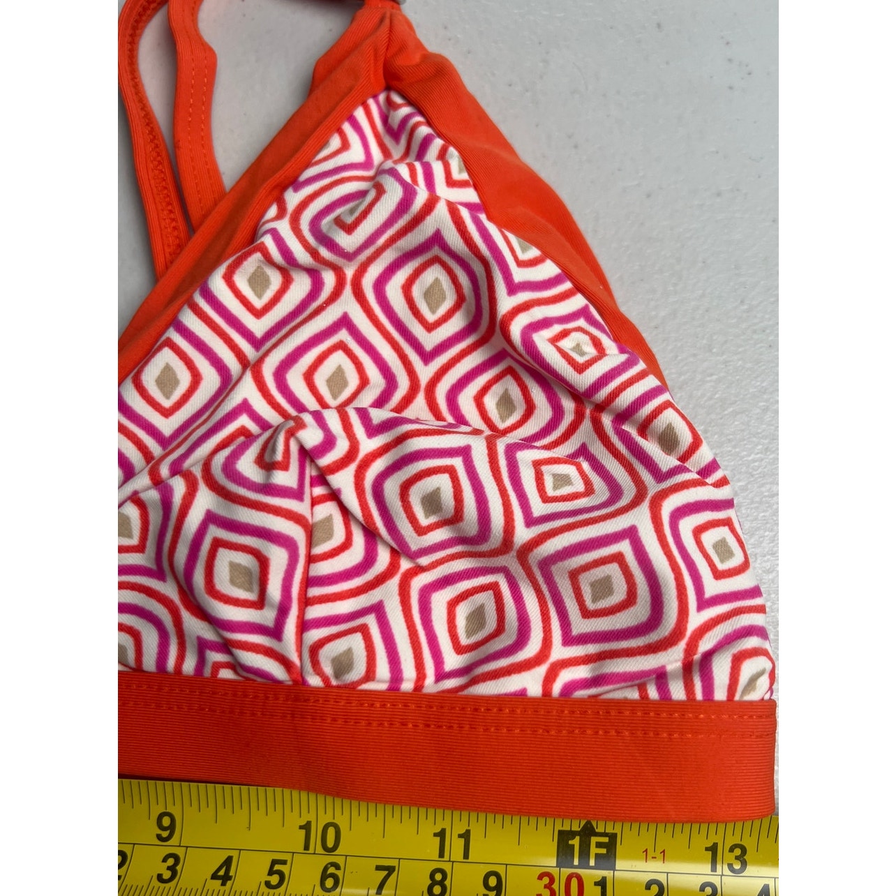 Jantzen Square Orange Women Swim Top Size 10 Adjustable