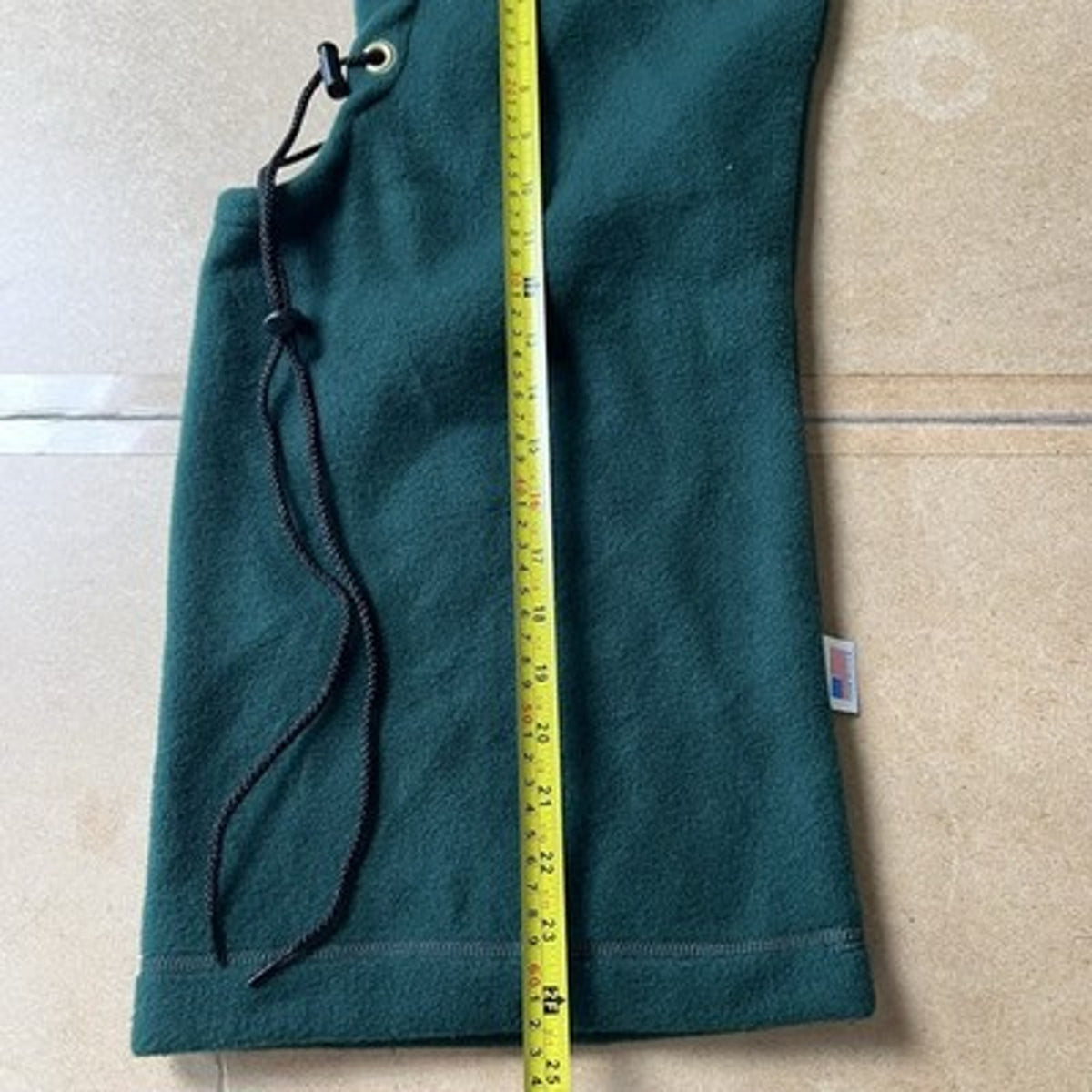 Balaclava Hood Mens One Size Green Fleece Thermal Adjustable Made In USA Winter